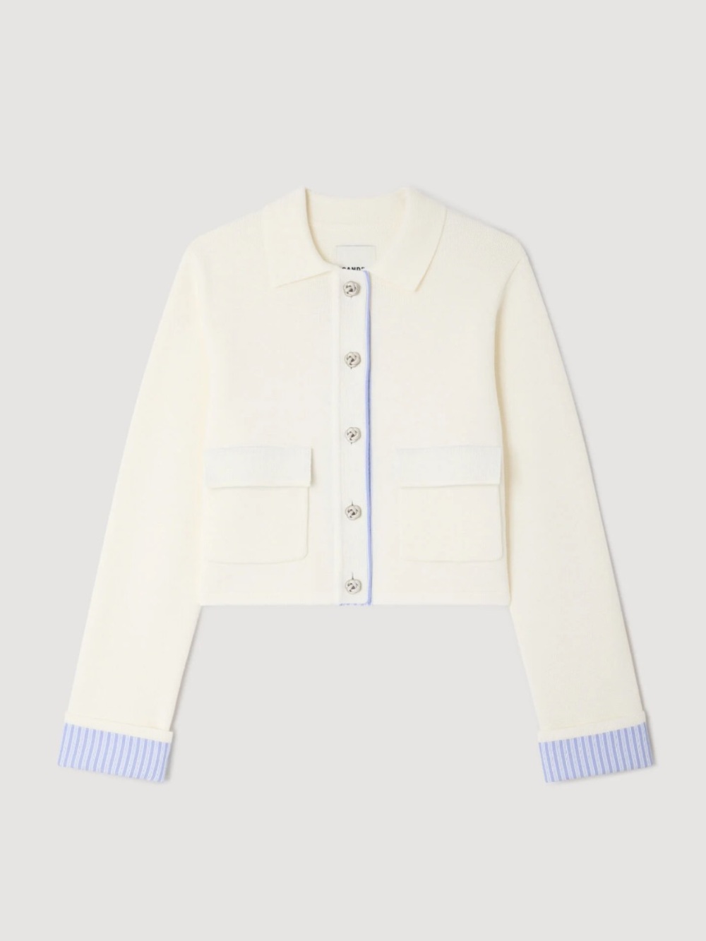 NWT Sandro Wool Cardigan with a Polo Collar - Picture 4 of 9